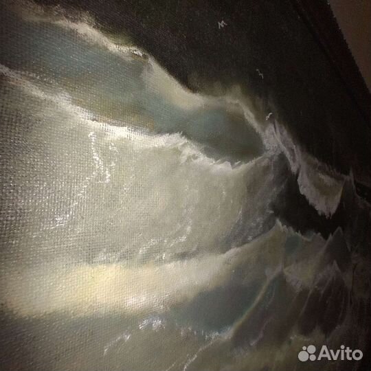 Картина маслом на холсте (бушующее море)