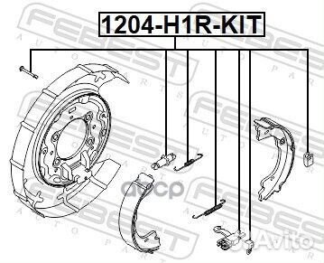 Монтажный комплект барабанных колодок (на обе