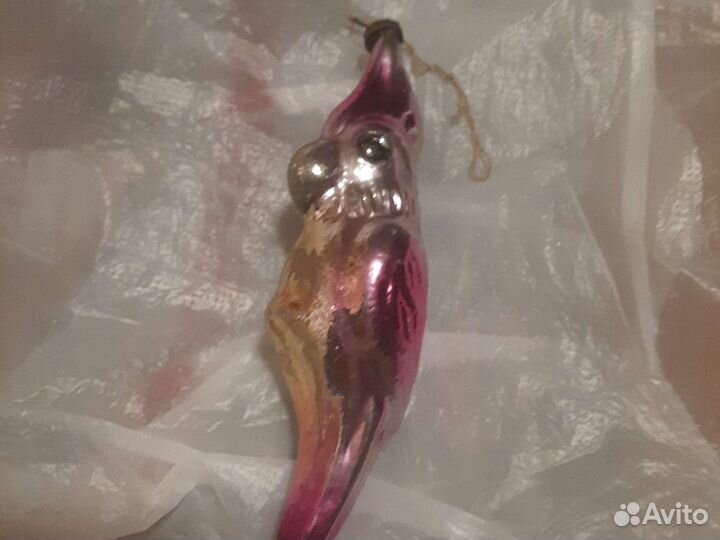 Елочная игрушка СССР попугай