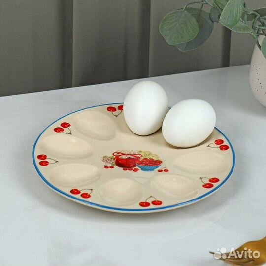 Подставка керамическая для яиц Доляна «Вишнёвое ва