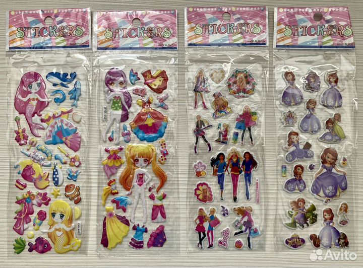 Объемные 3D наклейки для девочек 26 листов