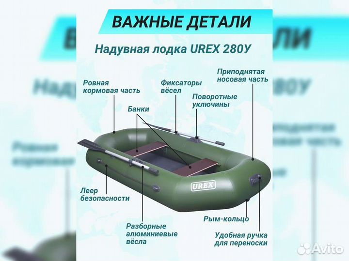 Лодка пвх надувная для рыбалки 280 см urex 280у