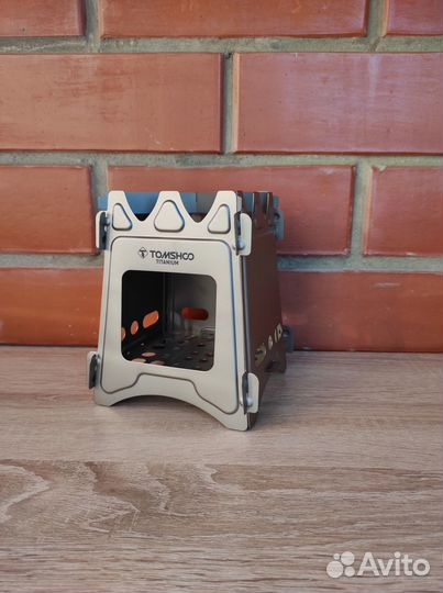 Печка щепочница титановая