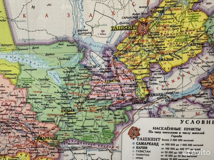 Карта республики Узбекистан