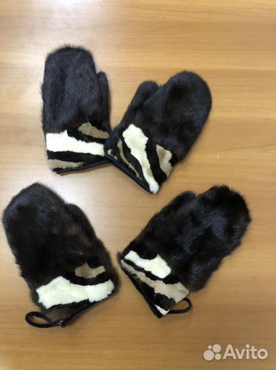 Варежки норковые новые