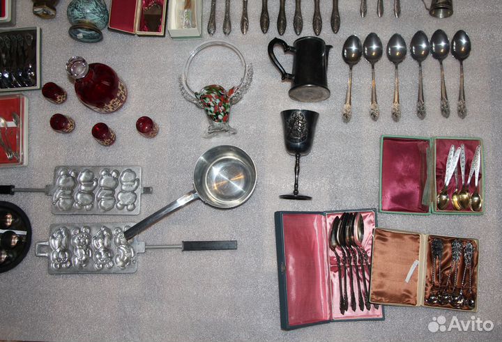 Посуда Мельхиор. Ложки, стопки, вазы СССР