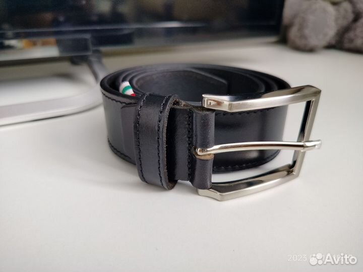 Мужской кожаный ремень черный Cantarelli