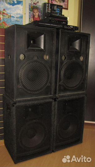 Колонки AT-FA 2000W 4шт Усилитель Микшер Микрофон