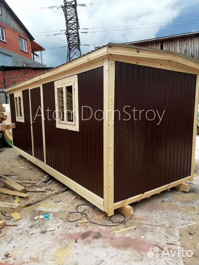 Вагончик бытовка строительная с установкой