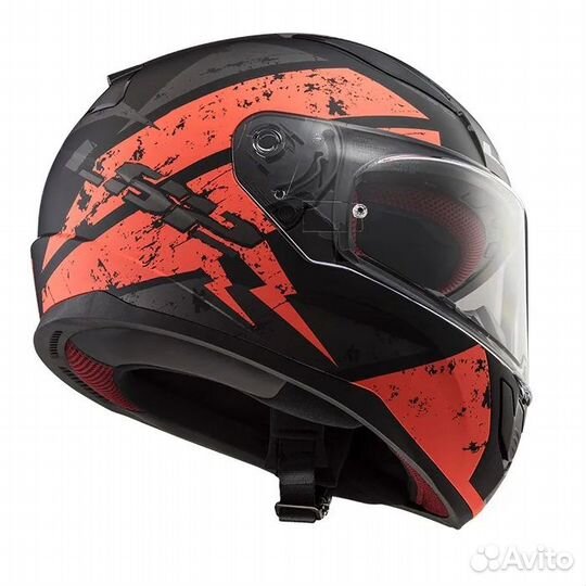 Мотошлем LS2 FF353 rapid deadbolt Black-Orange