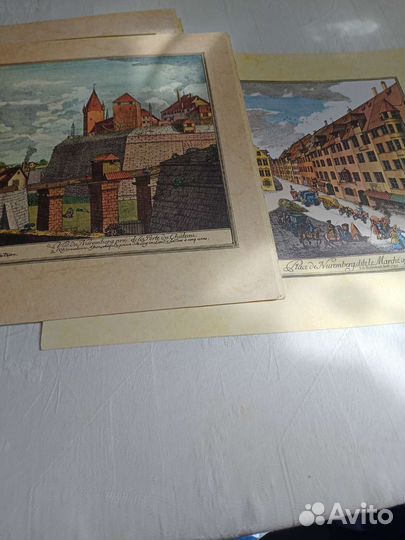 Гравюры Германия, лот из 16 гравюр