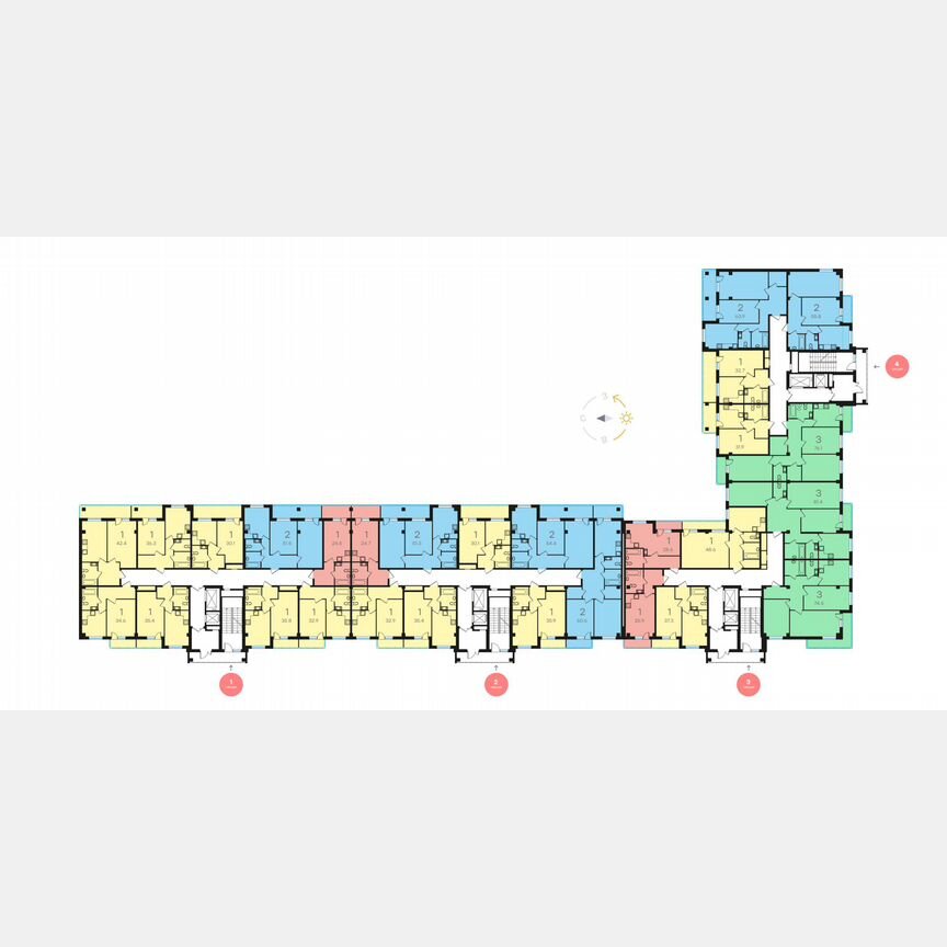 1-к. квартира, 53,4 м², 8/15 эт.