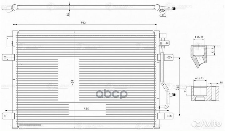 Конденсер audi A4 1.6-3.0/1.9-2.5TD 01-09 lrac