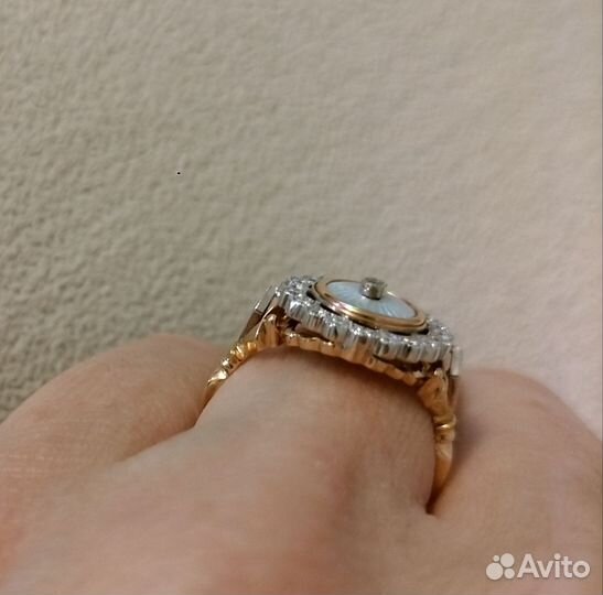 Золотое кольцо женское 585 с бриллиантами