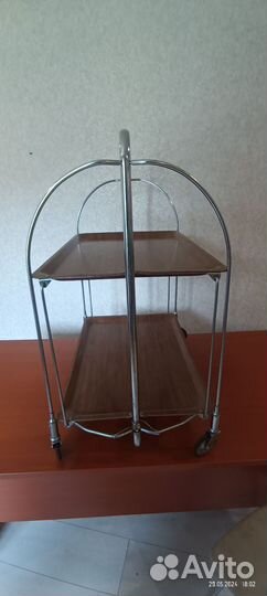 Стол раскладной сервировочный на колёсиках СССР