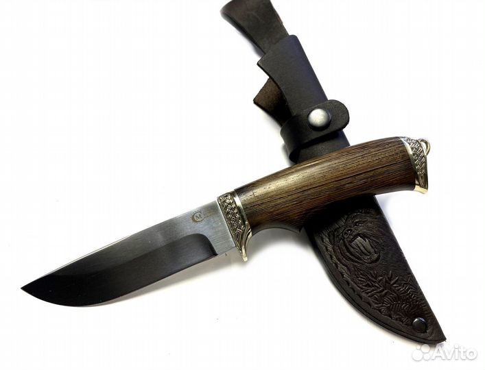 Нож Егерь, кованая Х12мф, венге, литье мельхиор