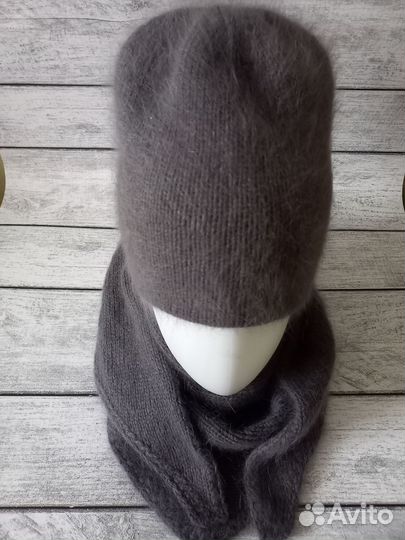 Шапочка бини + бактус косынка