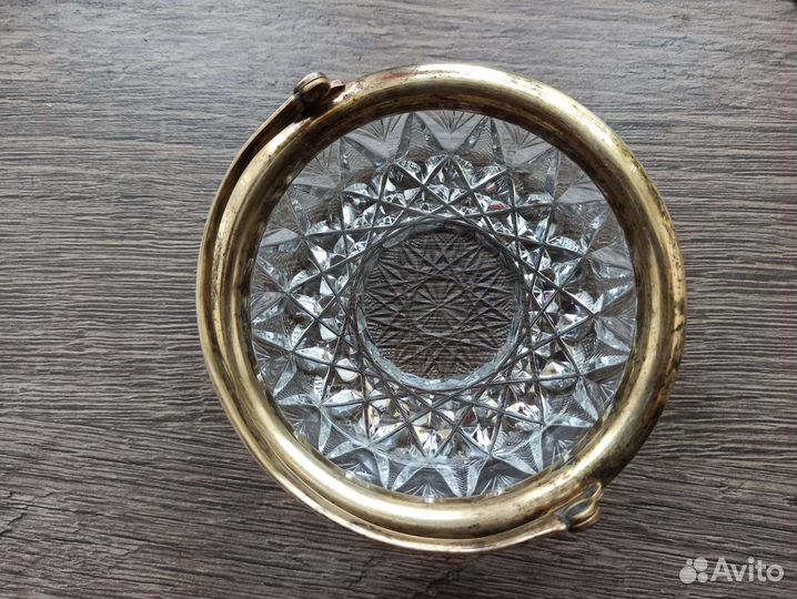 Конфетница вазочка сахарница хрусталь серебро СССР