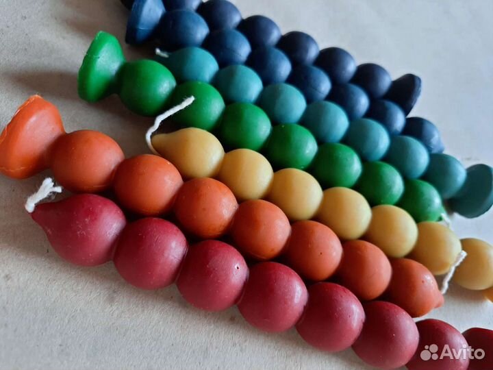 7 узлов, чакровый набор восковых свечей