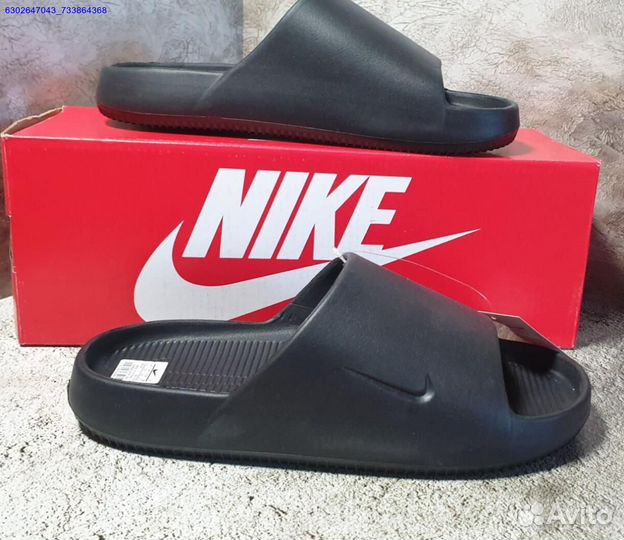 Тапочки Nike Calm Slide чёрные (Арт.28366)