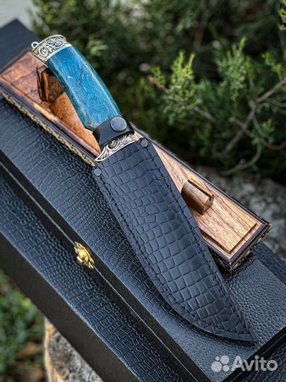 Нож хищник из дамасской стали на подарок