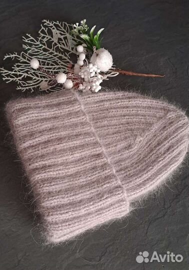 Комплект шапка и снуд из пуха норки