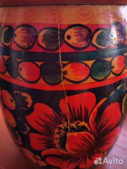 Деревянный боченок с майданской росписью