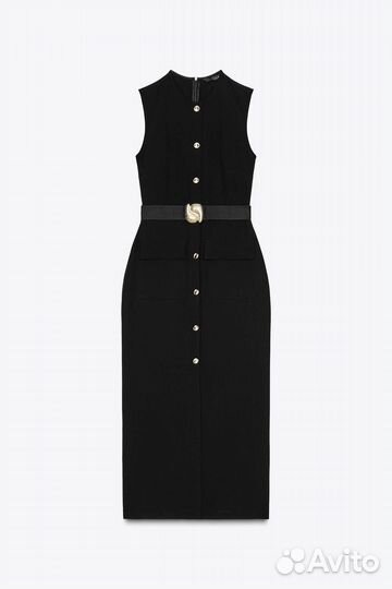 Платье миди Zara с ремнем