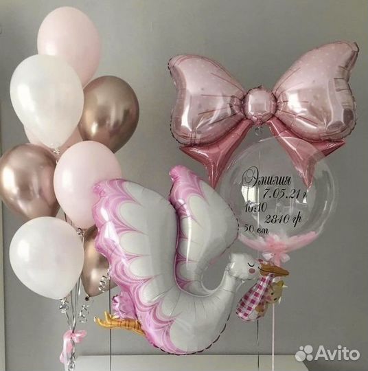 Воздушные шары на выписку из роддома