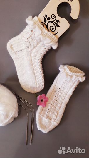 Носки вязаные белые