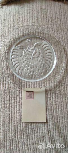 Тарелка декоративная Lalique 1971 сова Лалик