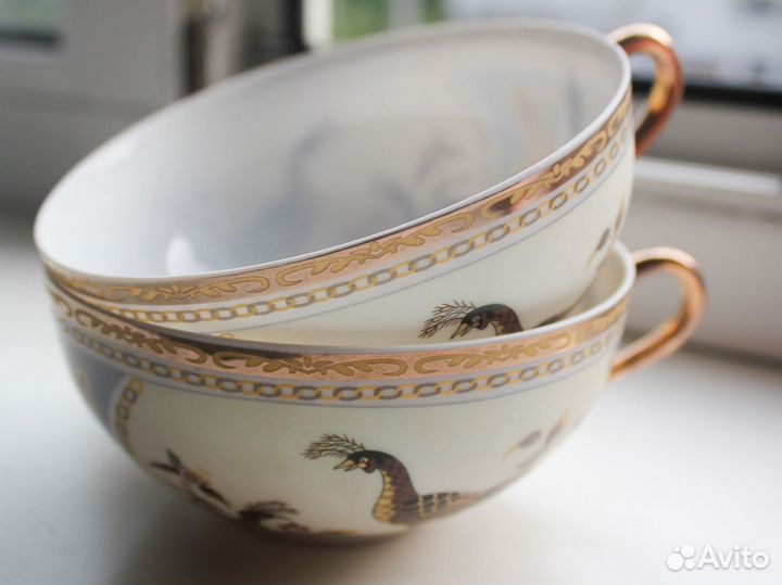 Чайный сервиз парный с павлинами новый