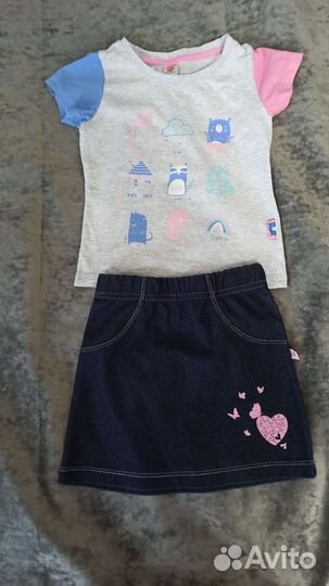 Футболка с юбкой на 3-4 года (комплект)
