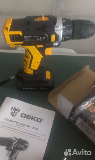 Дрель шуруповерт deko 16v