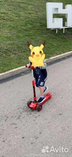 Самокат складной детский black aqua