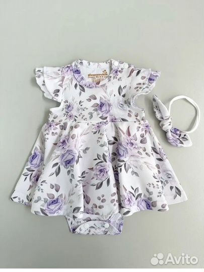 Платье-боди для девочки 86