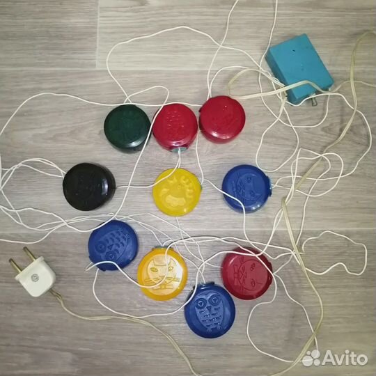 Гирлянда СССР, елочные игрушки СССР