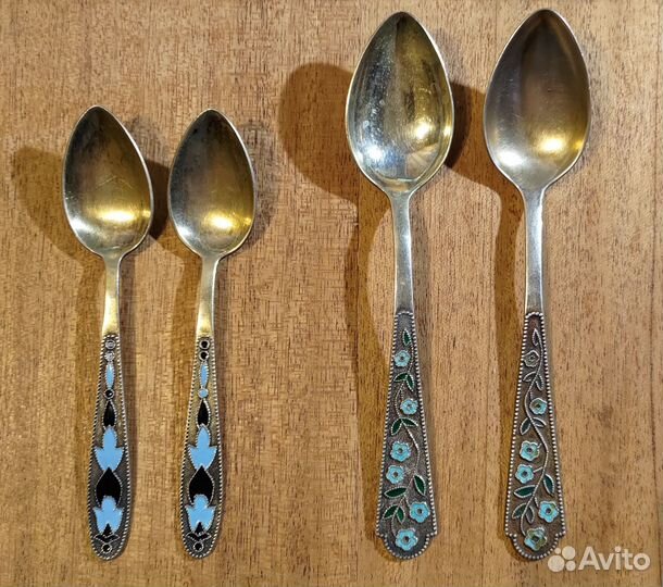 Лопатка для торта, ложки чайные серебро СССР
