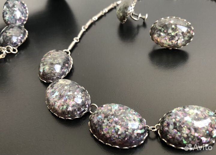 Винтажный комплект Coro люцит конфетти Винтаж США