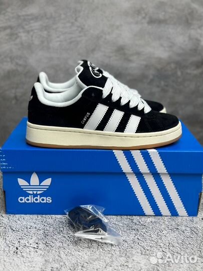 Кроссовки Adidas Campus Black White Gum (36-45)