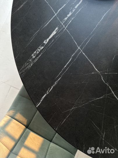 Стол Милан, лдсп, Чёрный мрамор, Цельный, 16 мм