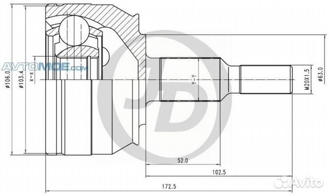Шрус наружный 29x63x38 JCT0244 just drive