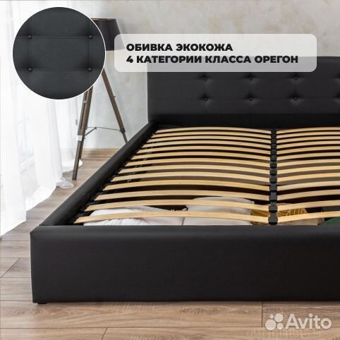 Кровать 180х200 черная Роза