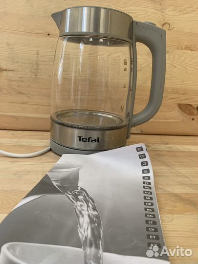 Электрический стеклянный чайник tefal ki740b30