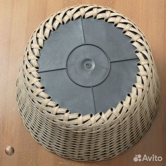 Кашпо из ротанга, 12 литров, бежево-серый меланж