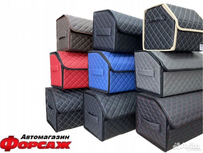 Органайзер в багажник - соты Черный/красная нить