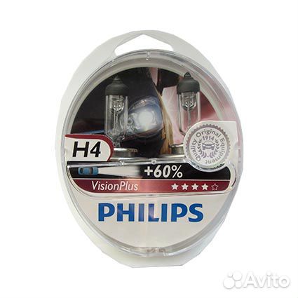 Автолампа philips H4 12V 60/55W P43t +60 Vision Pl