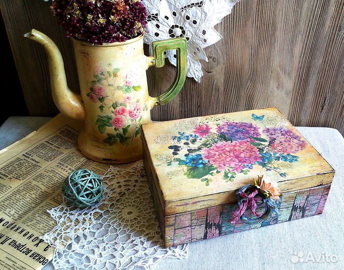 Шкатулка для чая цветы моего сада