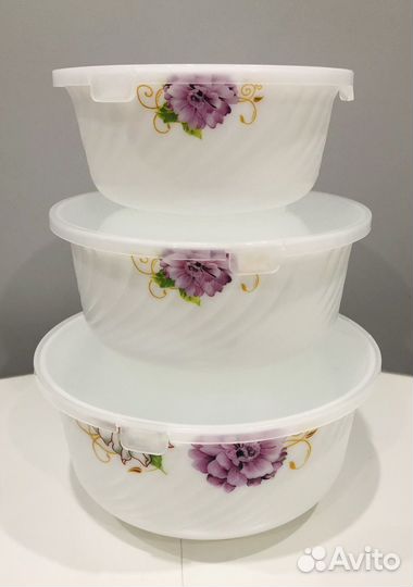 Набор салатников с крышками