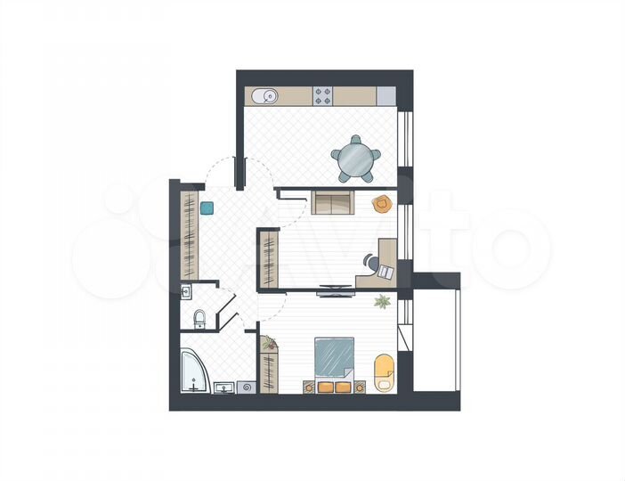 2-к. квартира, 61,7 м², 8/12 эт.